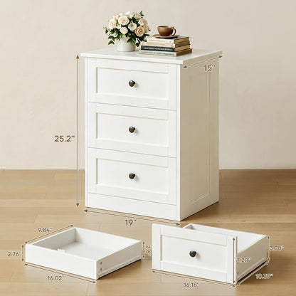 wanan Nightstands Set of 2 with Hidden Drawer, White