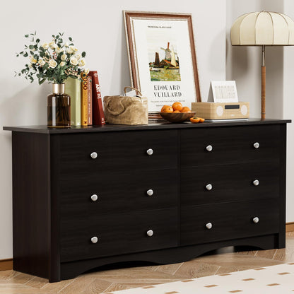 YESHOMY White Wood Dresser with 6 Drawer, 47.2" Chest of Drawers