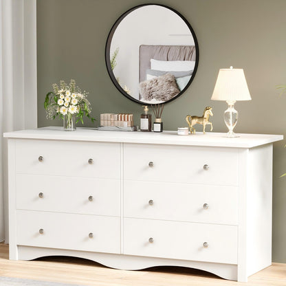 YESHOMY White Dresser for Bedroom with 6 Drawer, 47.2" Organizer Drawers