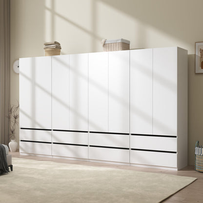 White Armoire Wardrobe Closet with 2 Drawers: 75" H x 31.5" W