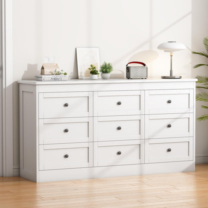 wanan Tall 6 Drawer Dresser for Bedroom, White Modern 43.3'' Tall Wood Chest of Drawers, Storage Organizer with Smooth Metal Rails & Anti-Tip Kit for Closet, Hallway, Living Room