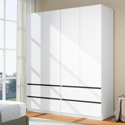 White Armoire Wardrobe Closet with 2 Drawers: 75" H x 31.5" W