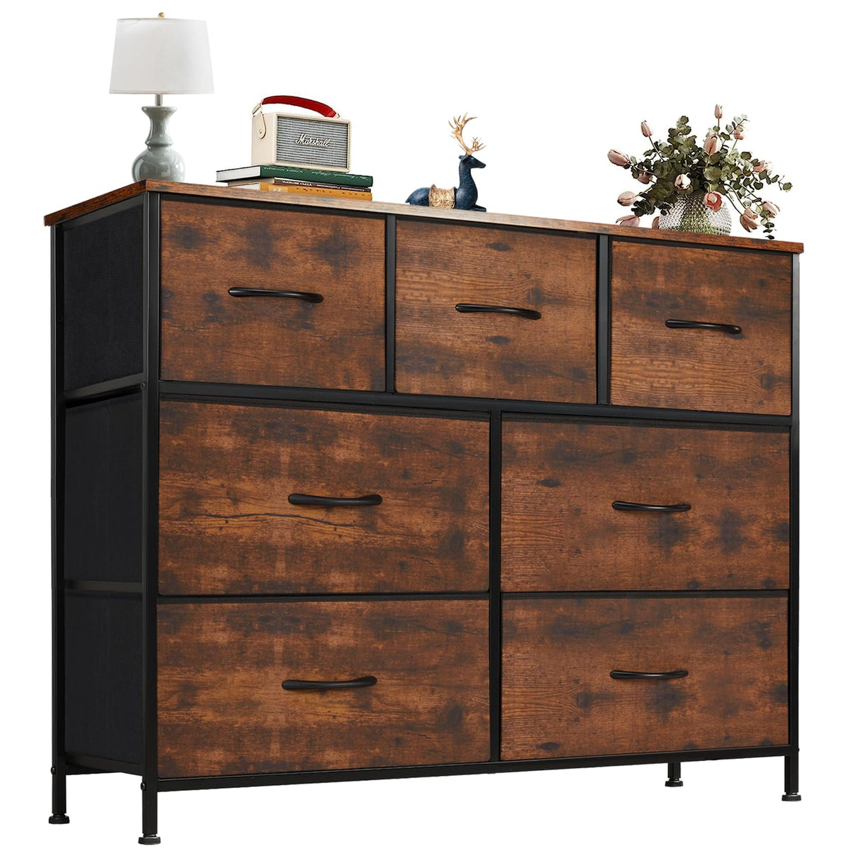 OLIXIS 7 Drawer Fabric Dresser, Storage Tower for Bedroom and Closet