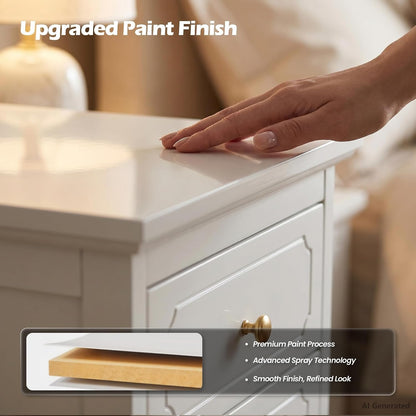3 Drawer Nightstand, Modern Bedroom Storage Night Stand