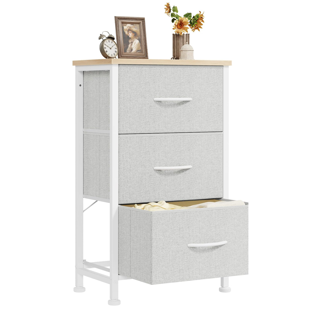 DUMOS Night Stand Small Dresser for Bedroom with 2 Drawers, Bedside Table