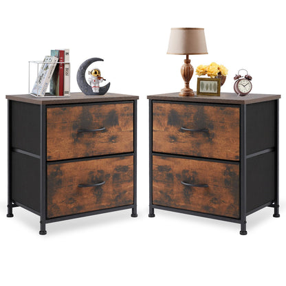 DUMOS Night Stand Small Dresser for Bedroom with 2 Drawers, Bedside Table