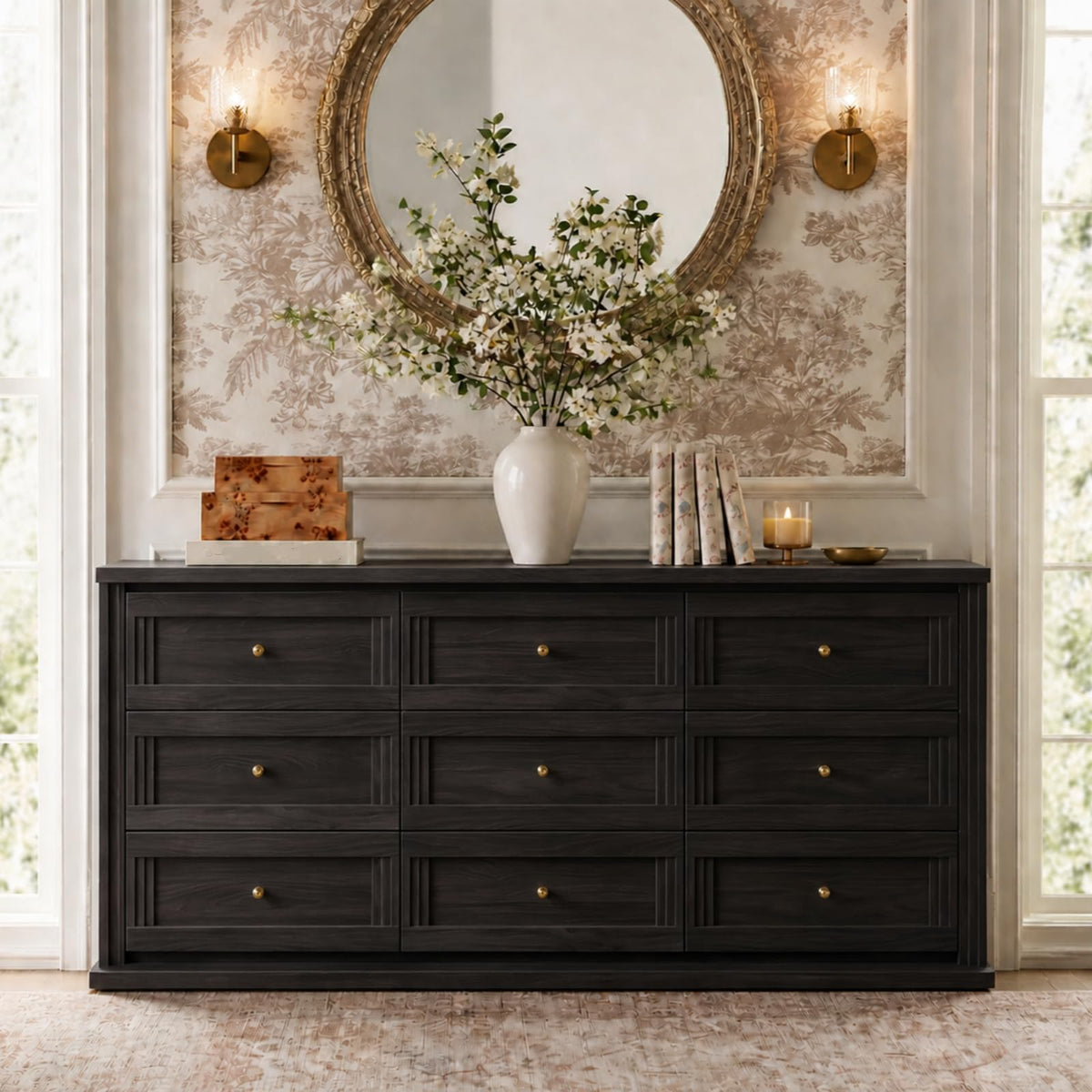 9 Drawer Dresser for Bedroom, 63” Chest of Drawers with Charging Station