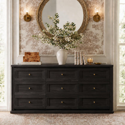 9 Drawer Dresser for Bedroom, 63” Chest of Drawers with Charging Station
