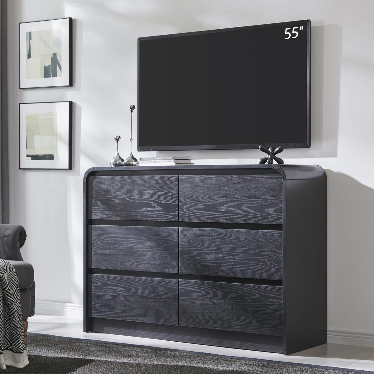 Aitjunz Modern 7 Drawers Dresser for Bedroom, 55" Tall Dresser, Natural Oak