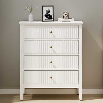 RoyalCraft 6 Drawer Dresser, Fluted Modern Wood Chest of Drawers, Long Dresser for Bedroom TV Stand Storage Cabinet for Living Room, Blue