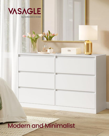 VASAGLE Modern 6-Drawer Dresser, Clothes Storage Cabinet