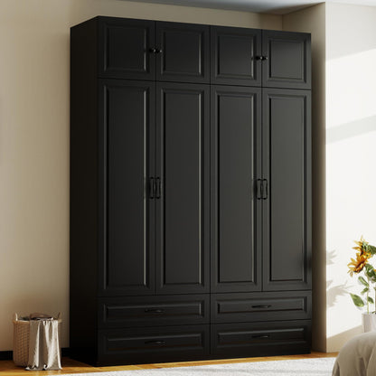 White Armoire Wardrobe Closet with 2 Drawers: 88" H x 32" W