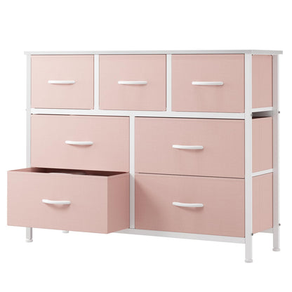 OLIXIS Black Dresser for Bedroom with 7 Fabric Drawers Storage Organizer