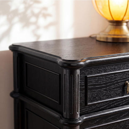STO'SENSE 63" 9-Drawer Dresser with Power Outlet, Architectural Wood Storage Chest with Framed Drawers, Vintage Metal Pulls and Solid Wood Tapered Legs, Long Bedroom Dresser TV Stand,Black