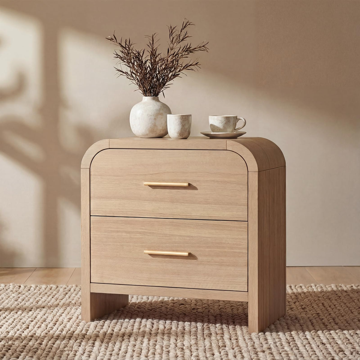 Night Stand Set of 2, 3-Drawer