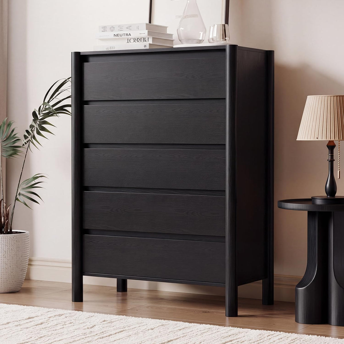 HOUROM Walnut Dresser for Bedroom,63"Wide 9 Drawer Mid Century Modern Chest