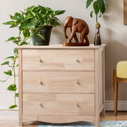 VINGLI Unfinished 6 Drawer Dresser, Natural Solid Wood Dresser Color DIY, Upgraged Rustic Farmhouse Tall Dresser with Spacious Storage Chests of Drawers with Full Extension Drawer Slides