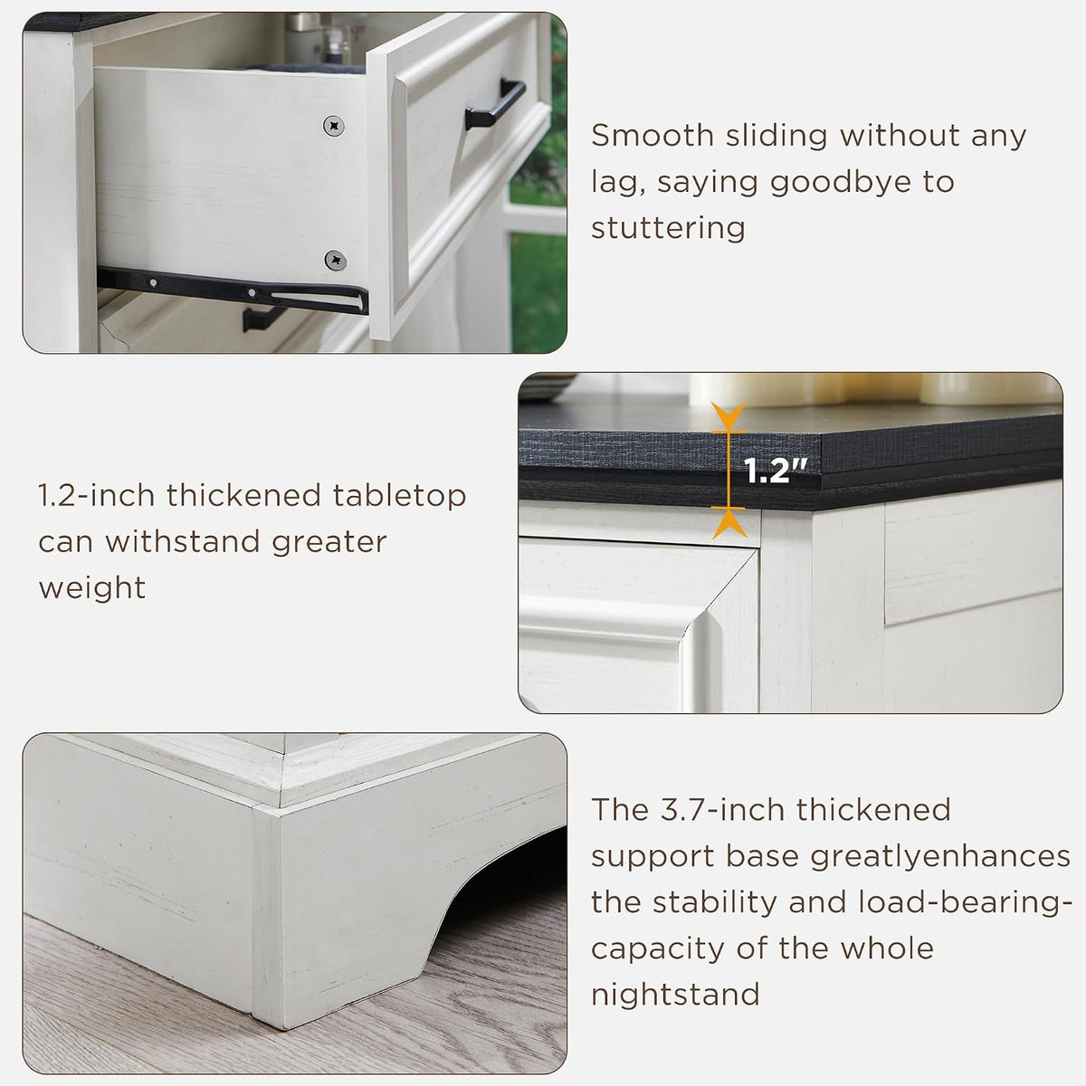 ACCOHOHO Farmhouse 8 Drawers Dresser Chests for Bedroom, Antique White