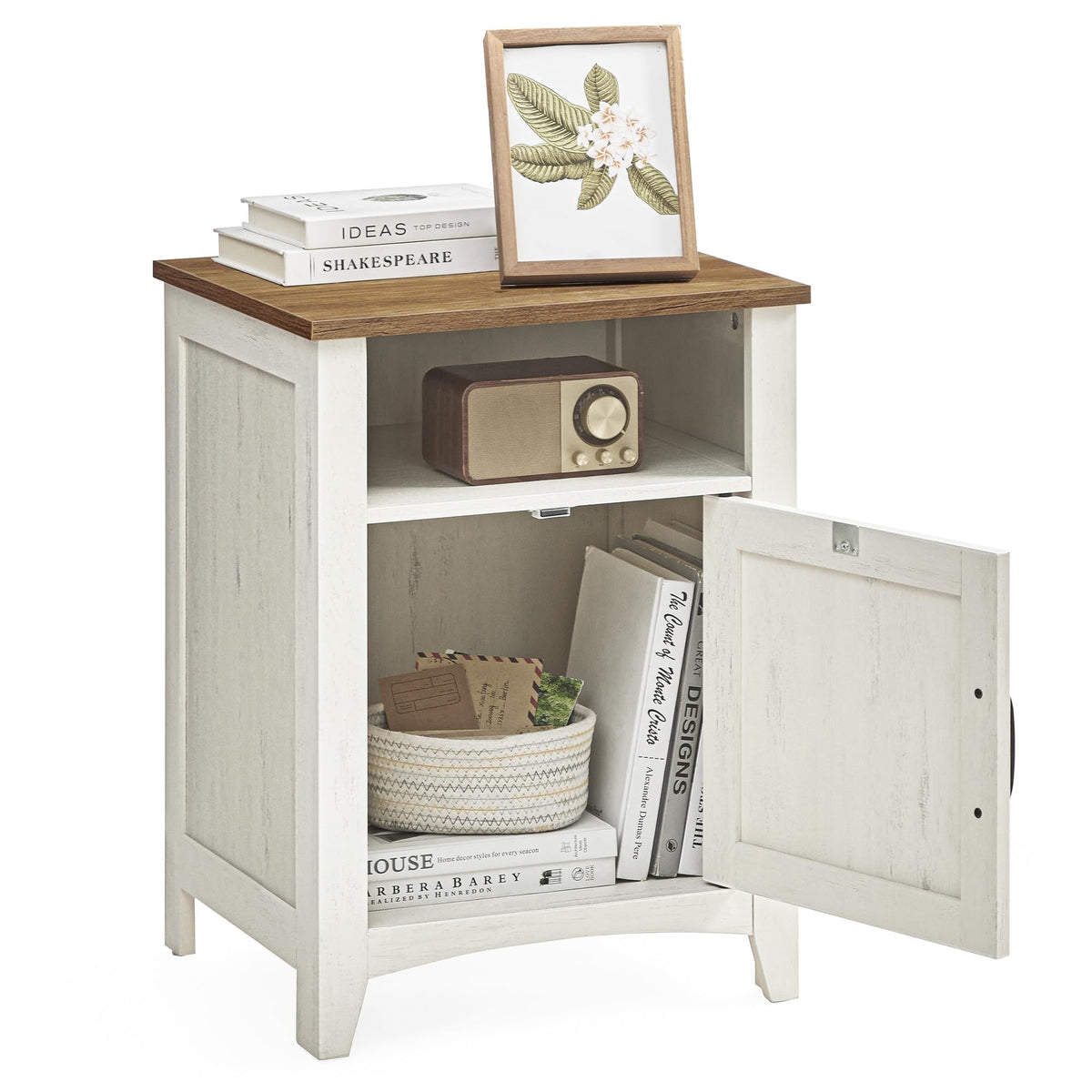 VASAGLE Set of 2 Nightstands with 2 Drawers and Charging Station
