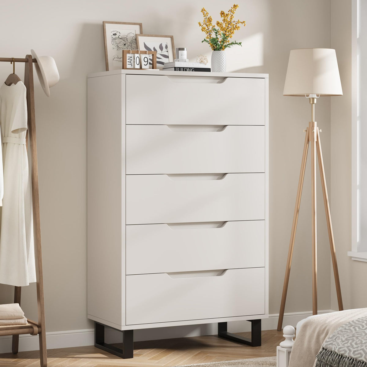 Garvee 5 Dresser for Bedroom, 50.5" Vertical Dresser Drawer with Storage