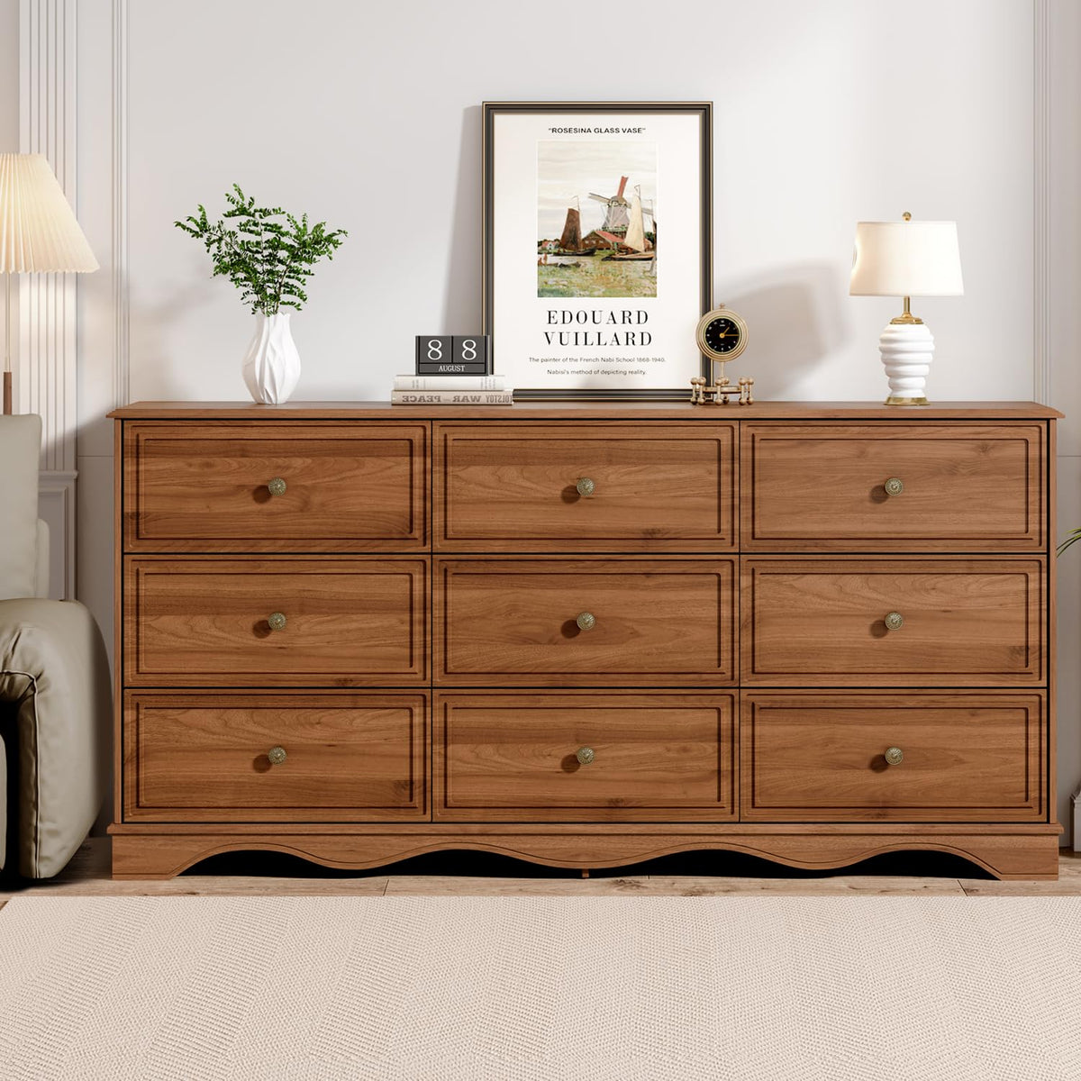 Chrangmay Modern Chest of Drawers with 6 Drawers,Deep Drawers,Clothes Organizer,Large Storage Cabinet for Living Room, Bedroom,Hallway,with Anti-Tipping Device,White