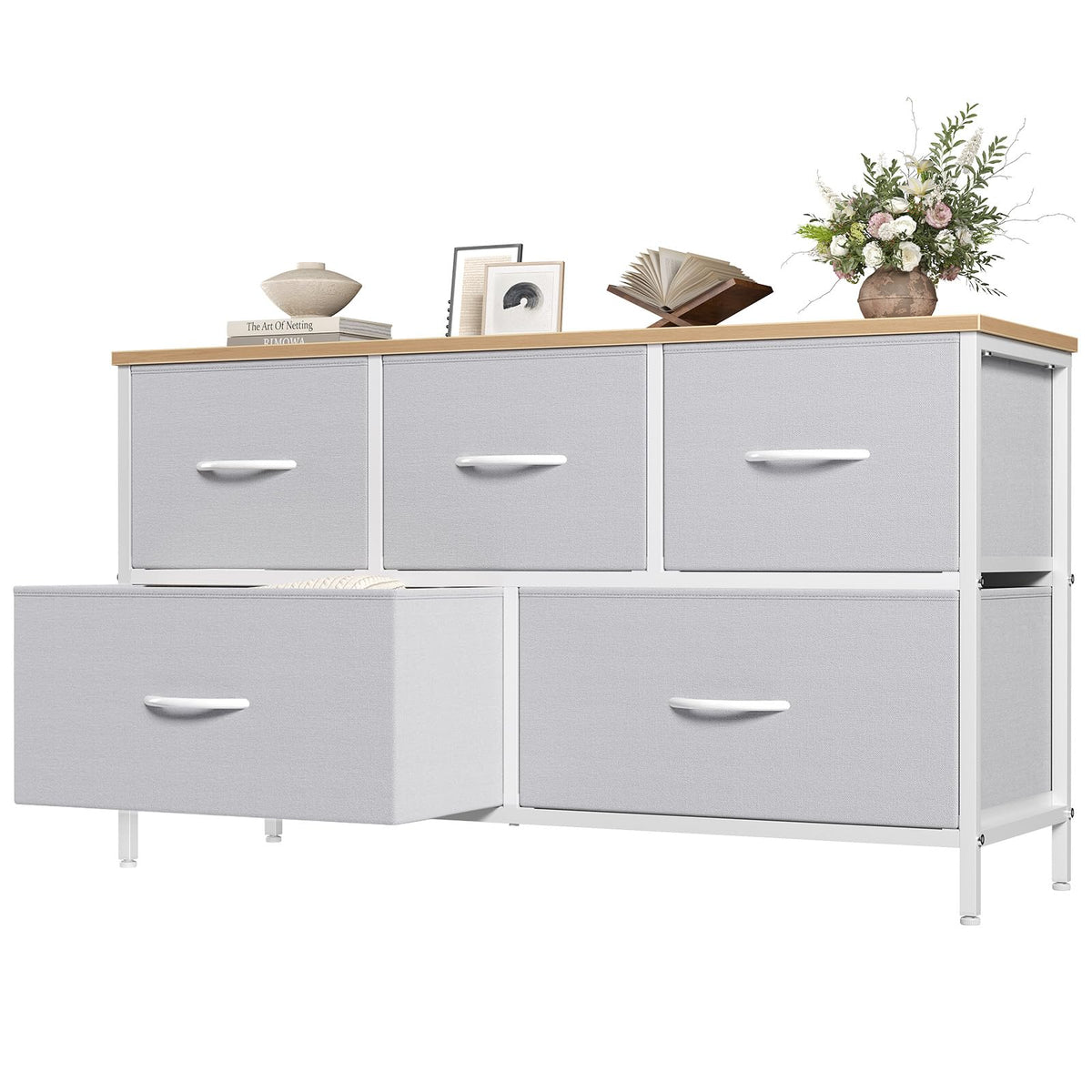 OLIXIS 5 Drawer Black Dresser for Bedroom, Closet Chest Organizer Furniture