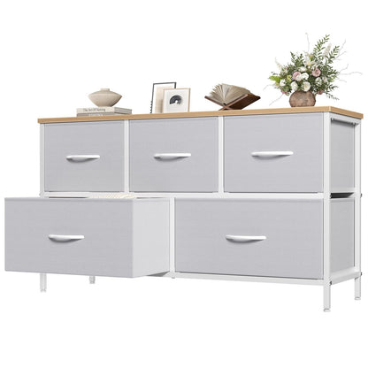 OLIXIS 5 Drawer Black Dresser for Bedroom, Closet Chest Organizer Furniture