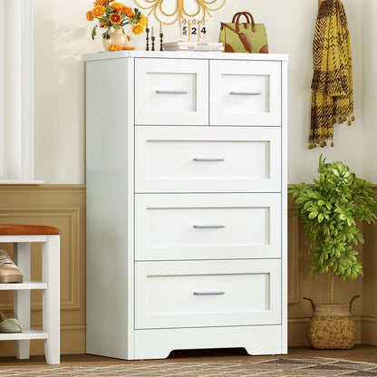 TEENFON 57.1"W White Dresser for Bedroom, Modern 9 Drawer Dresser with Metal Handles, Wood Dressers & Chest of Drawers, Wooden Closet Clothes Storage Organizer for Bedroom, Living Room, Hallway, White