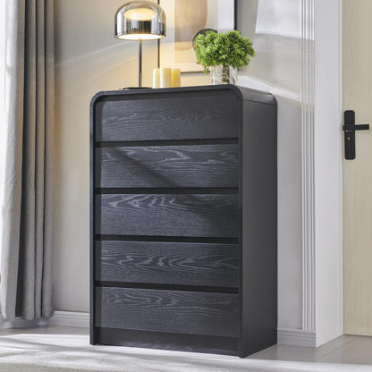Aitjunz Modern 7 Drawers Dresser for Bedroom, 55" Tall Dresser, Natural Oak