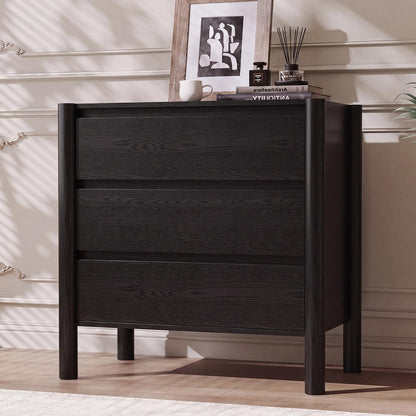 CHUWELL 63" Wide Walnut 9 Drawer Dresser for Bedroom with Solid Wood Legs