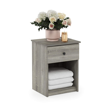 Furinno Tidur Set of 2 Modern Night Stand, Nightstand, Americano