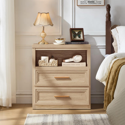 RWYHG 55.1" Wide Farmhouse 6 Drawers Dresser for Bedroom, Light Walnut
