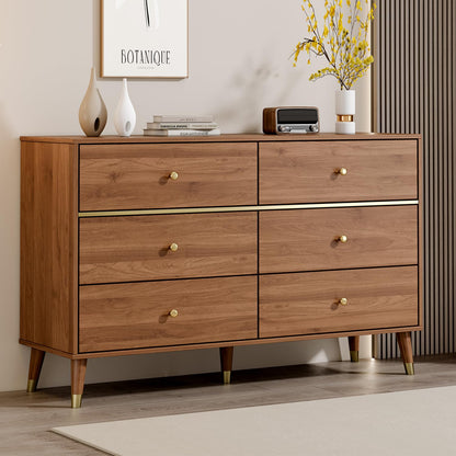 Chrangmay Modern Chest of Drawers with 6 Drawers,Deep Drawers,Clothes Organizer,Large Storage Cabinet for Living Room, Bedroom,Hallway,with Anti-Tipping Device,White