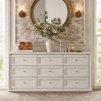9 Drawer Dresser for Bedroom, 63” Chest of Drawers with Charging Station