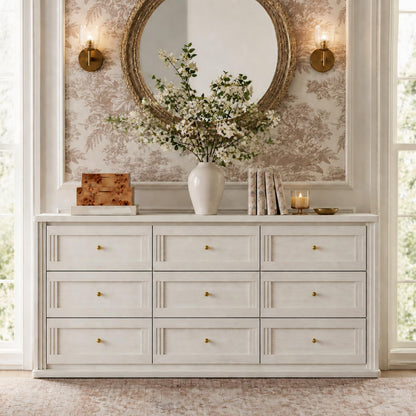 9 Drawer Dresser for Bedroom, 63” Chest of Drawers with Charging Station