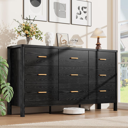 Garvee 6 Drawer Dresser, Wooden Storage Chest of Drawers, White & Brown