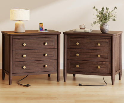 Huuger 27''H Tall Nightstands with Hidden Charging Station