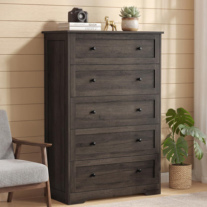 VASAGLE 5-Drawer Dresser, Chest of Drawers, 31.5 x 15.7 x 47.4 in