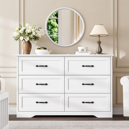 Garvee Farmhouse Wood 43.9" Tall 5 Drawer Dresser for Bedroom, Black
