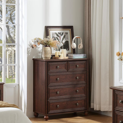 RWYHG Farmhouse 5 Drawer Dresser for Bedroom, 35.5" Small Dressers