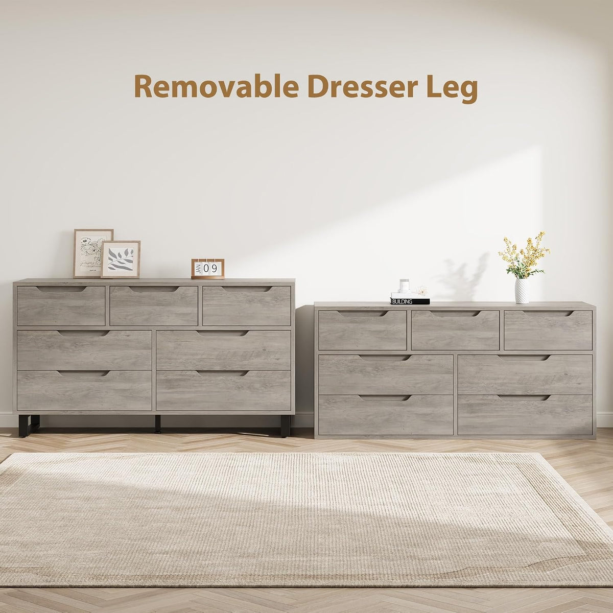 Garvee 7 Dresser for Bedroom, 55" Wide Dresser Drawer with Storage