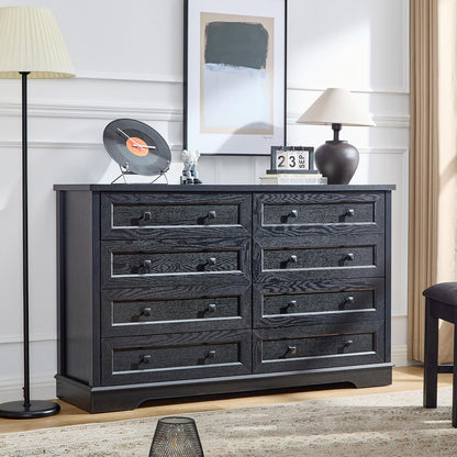 SOOWERY Farmhouse Dresser for Bedroom, Tall Chest of Drawers, Dark Cherry