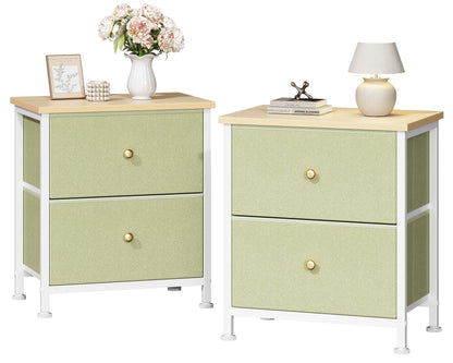 DUMOS Night Stand Small Dresser for Bedroom with 2 Drawers, Bedside Table