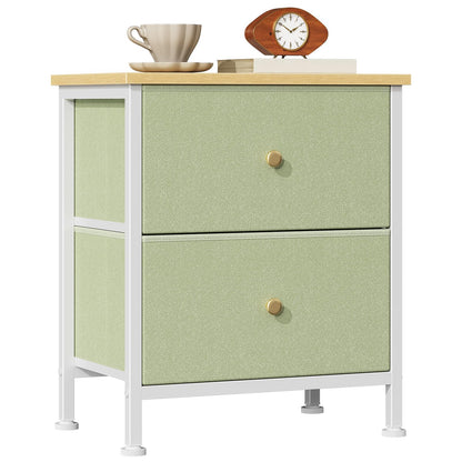 Sweetcrispy Nightstands Set of 2 with 2 Storage Drawer, Small Bedside Table