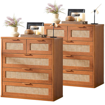 LEYAOYAO Rattan Dresser for Bedroom, 41" Tall Chest of Drawers