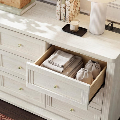 9 Drawer Dresser for Bedroom, 63” Chest of Drawers with Charging Station