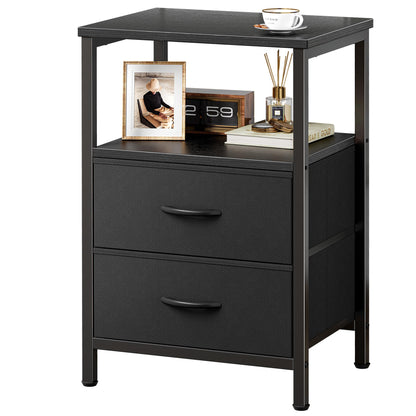 Huuger Night Stand Set of 2, Nightstand with 2 Drawers, Bedside Table