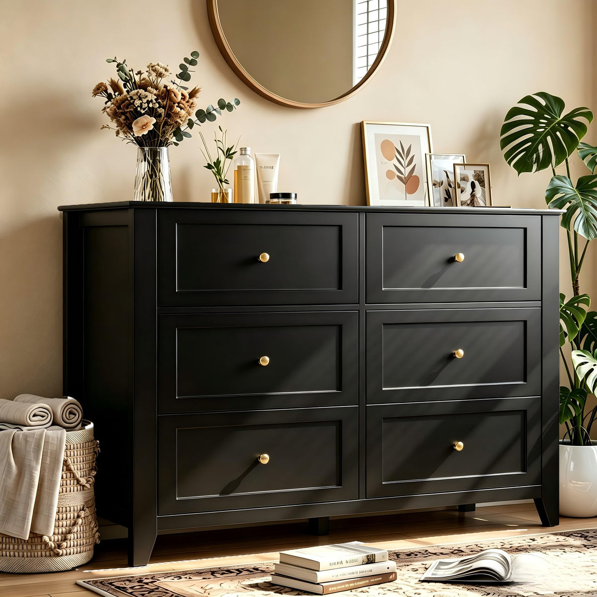 Garvee Grey 7-Drawer Dresser for Bedroom, 54" Entryway Storage Organizer