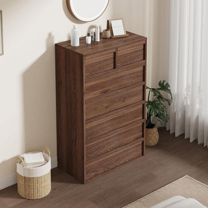 Garvee 7 Dresser for Bedroom 46.8" Tall Dresser with Storage Wooden, Walnut