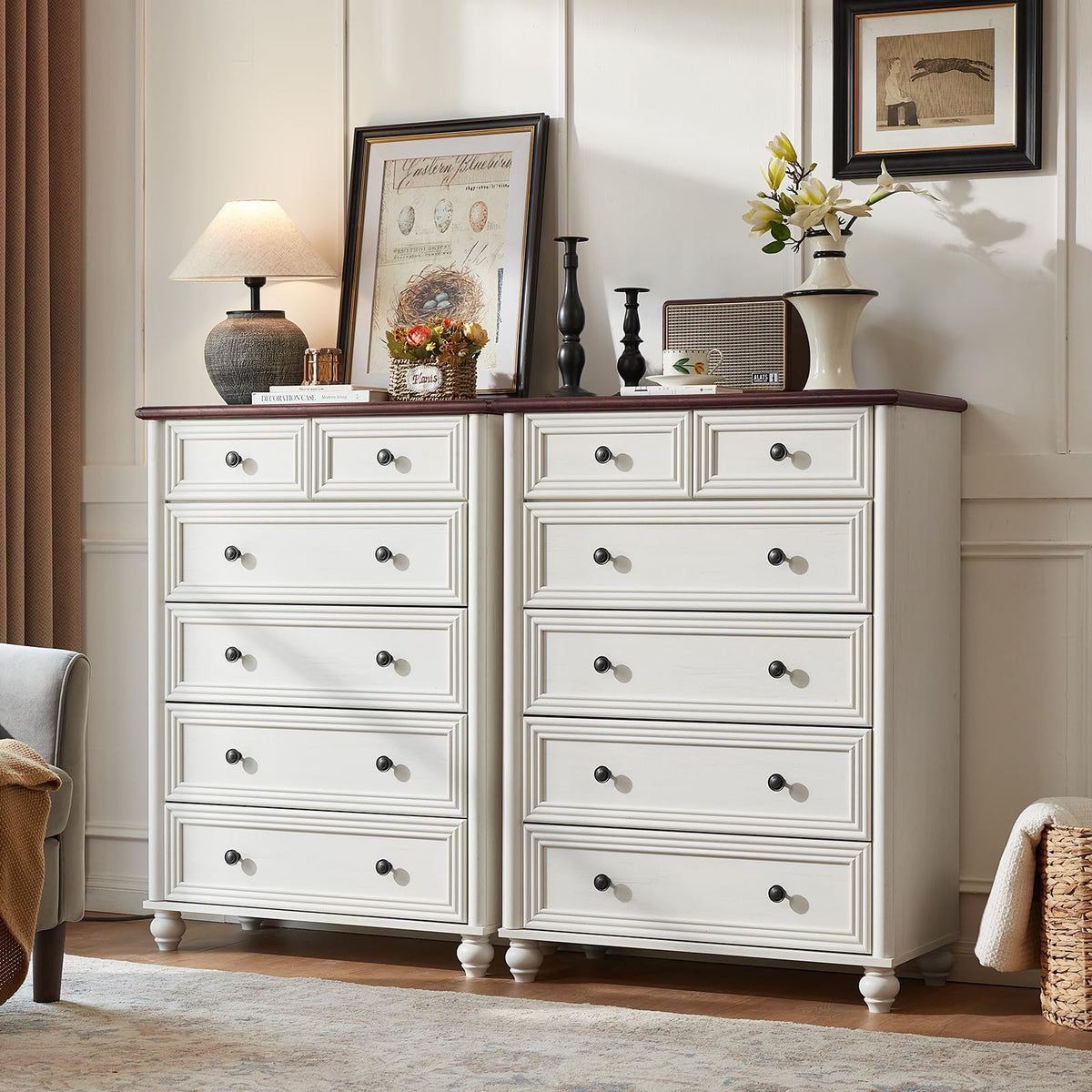 RWYHG Farmhouse 5 Drawer Dresser for Bedroom, 35.5" Small Dressers